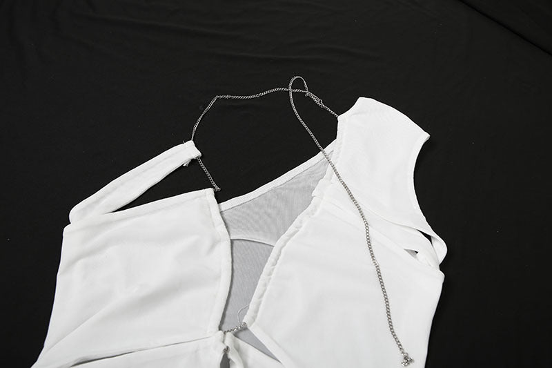 Sexy One Shoulder Cutout Mini Dress - Ruched Bodycon Party Dress
