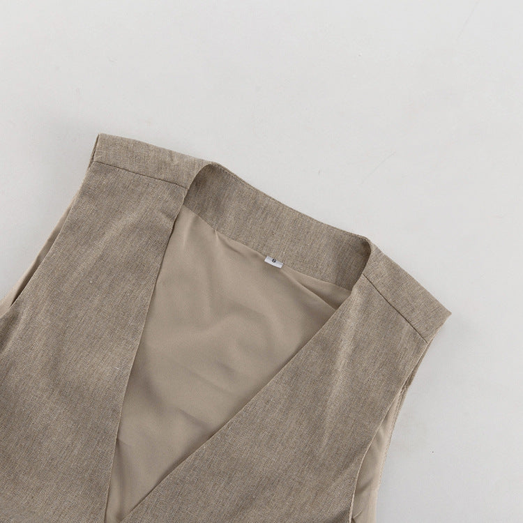Cotton Ruched Vest & Maxi Skirt Set