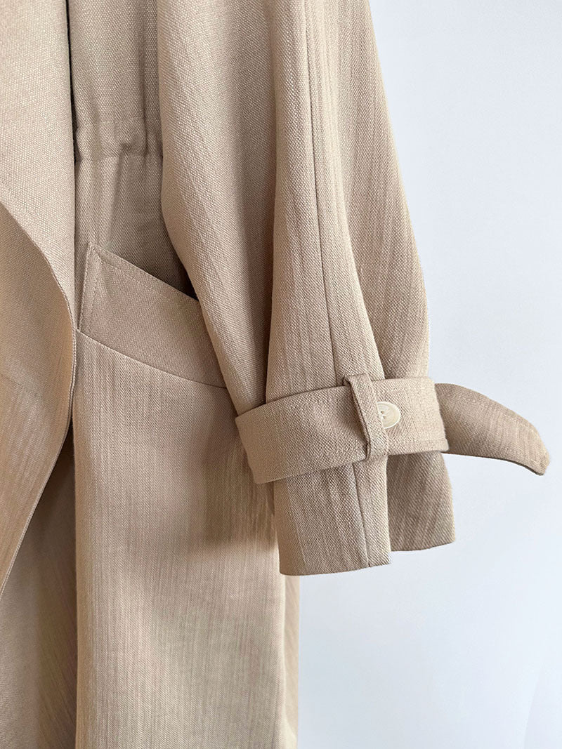 The Faux Linen Trench Coat