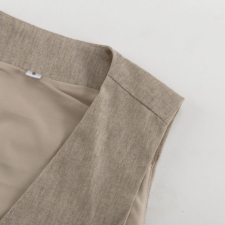 Cotton Ruched Vest & Maxi Skirt Set