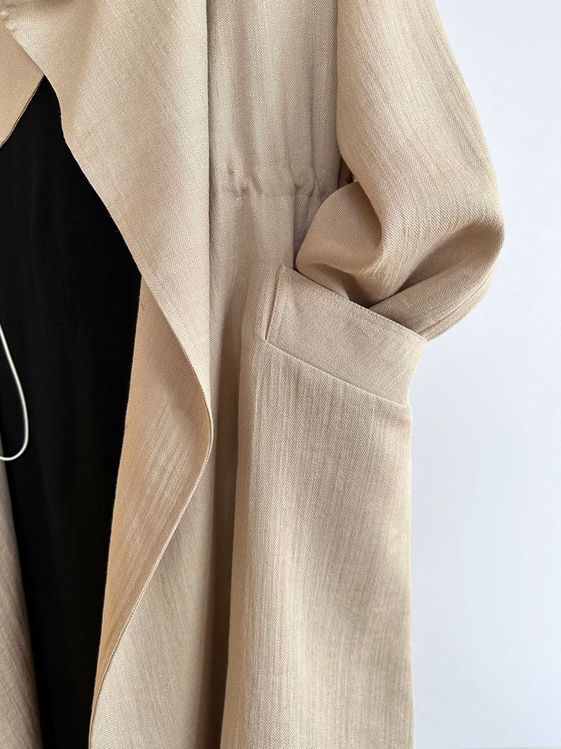 The Faux Linen Trench Coat