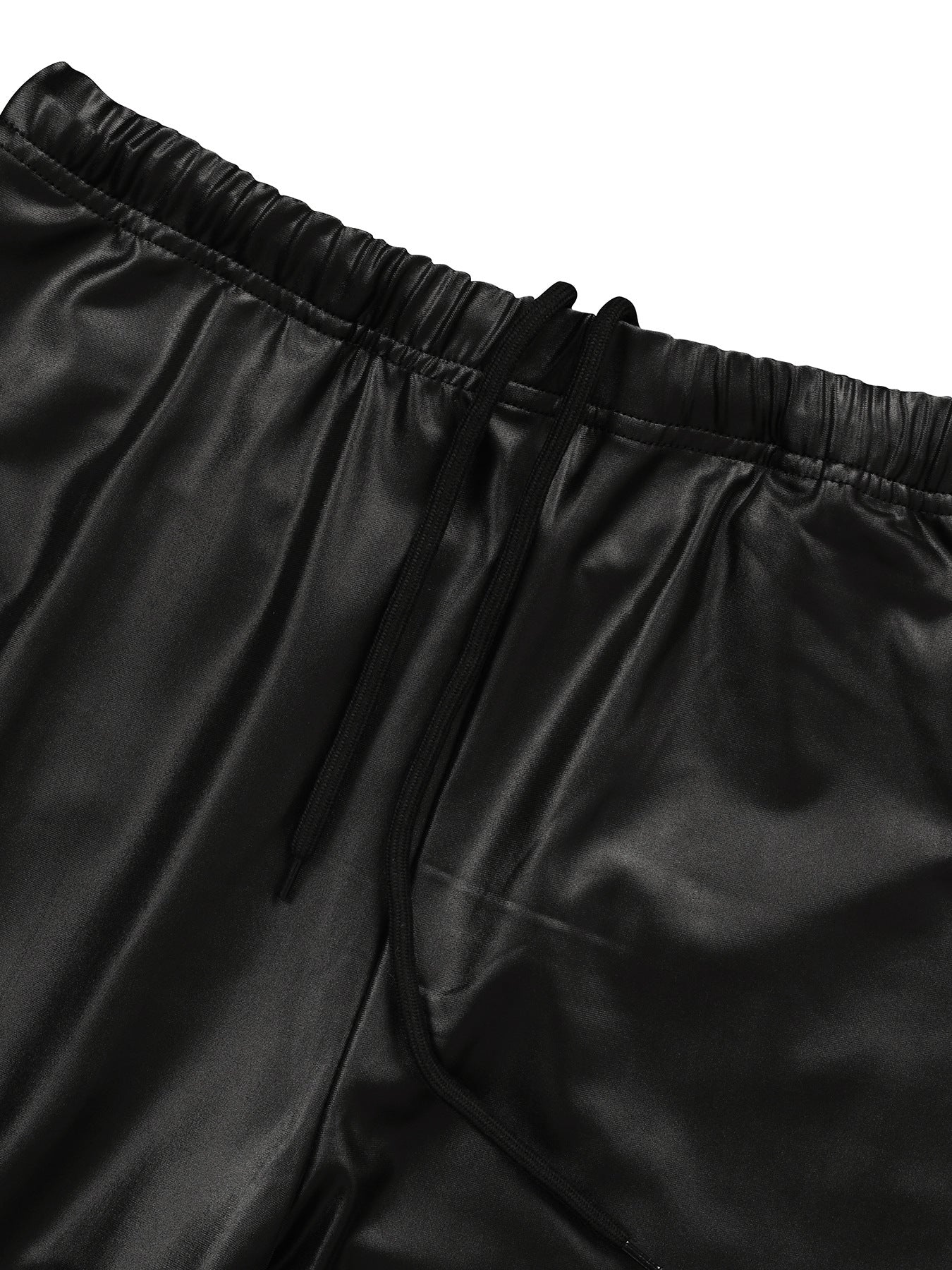 Zippered Faux Leather Two-Piece Outfit