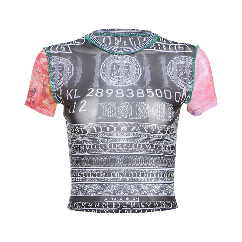 Vintage-Inspired Printed Crop Top