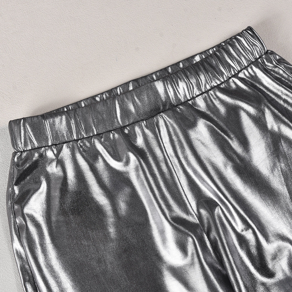 Hollow Out & Flare Patent Leather Set