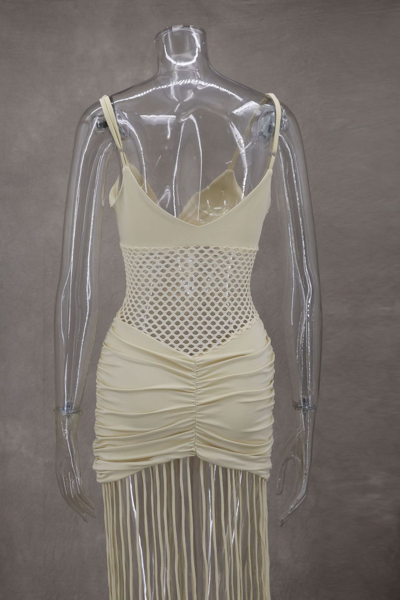 Sexy V-Neck Fringe Bodycon Maxi Dress - Party & Club