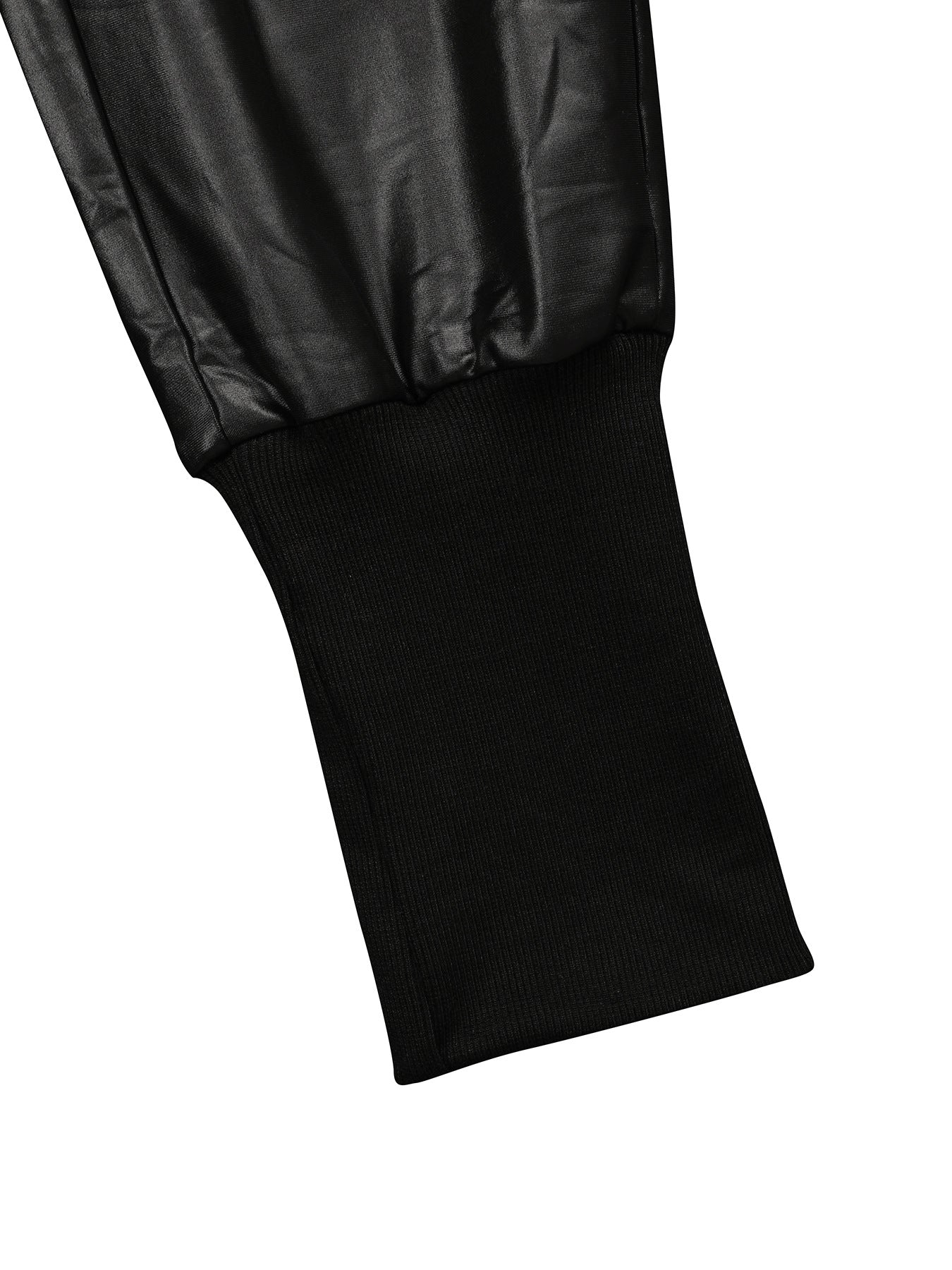 Zippered Faux Leather Two-Piece Outfit