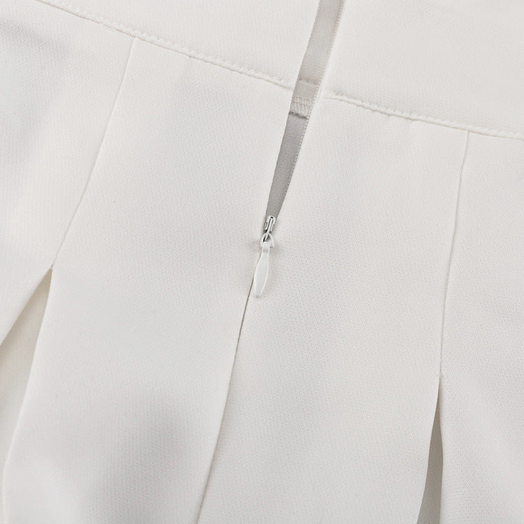 The Backless Halter Pleated Maxi Set