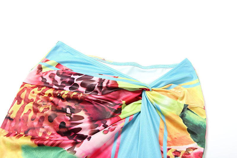 Sexy Summer Halter Top & Split Maxi Skirt Set - Backless & Twisted