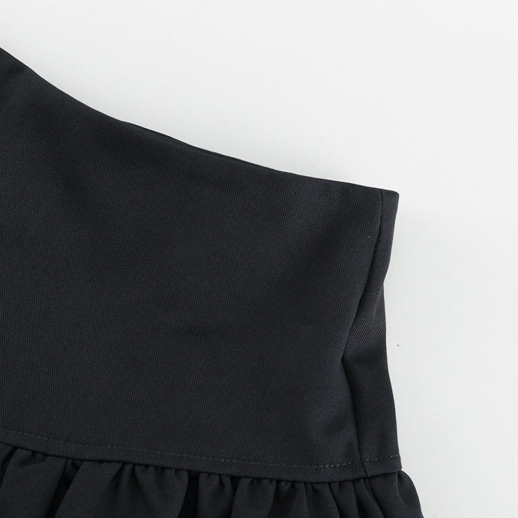 Slim-Fit Bow Tie Top & Skirt Suit
