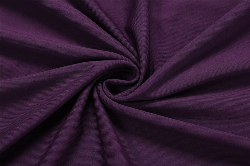 Deep V-Neck Ruched Twisted Crop Top & Asymmetric Midi Skirt Set | Sleeveless Two-Piece Set | Purple | Sizes S-L