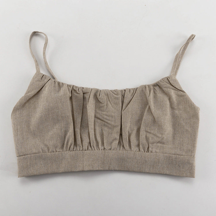 Cotton Ruched Vest & Maxi Skirt Set
