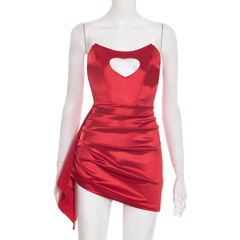 💎 Luna Luxe Rhinestone Asymmetric Mini Dress