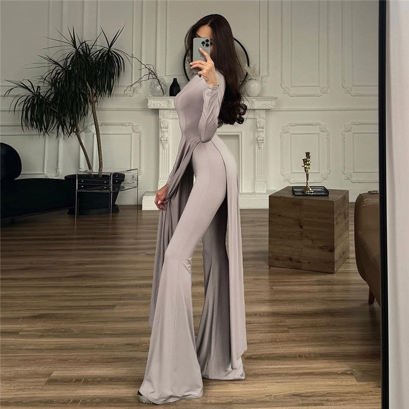 Slim-Fit Long Sleeve Bootcut Two-Piece Set
