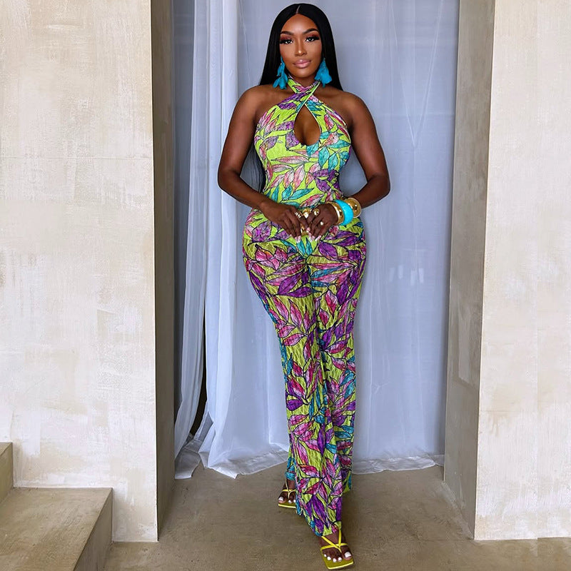 The "Gardenia" Halter Backless Jumpsuit