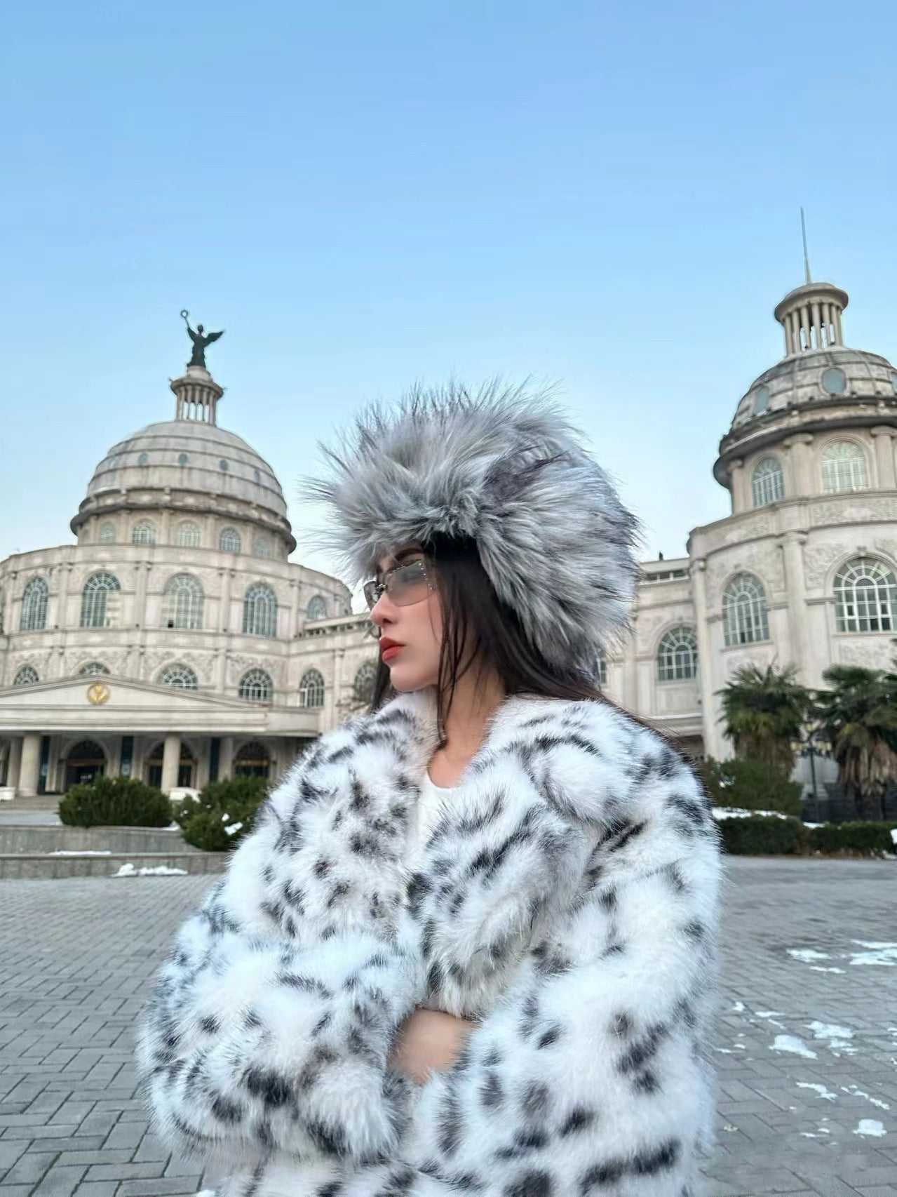 Leopard Print Faux Fur Overcoat