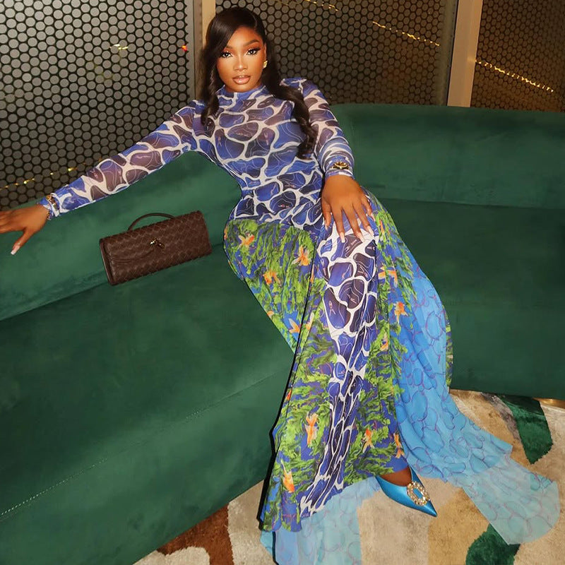 The Elegant Printed Maxi Dress