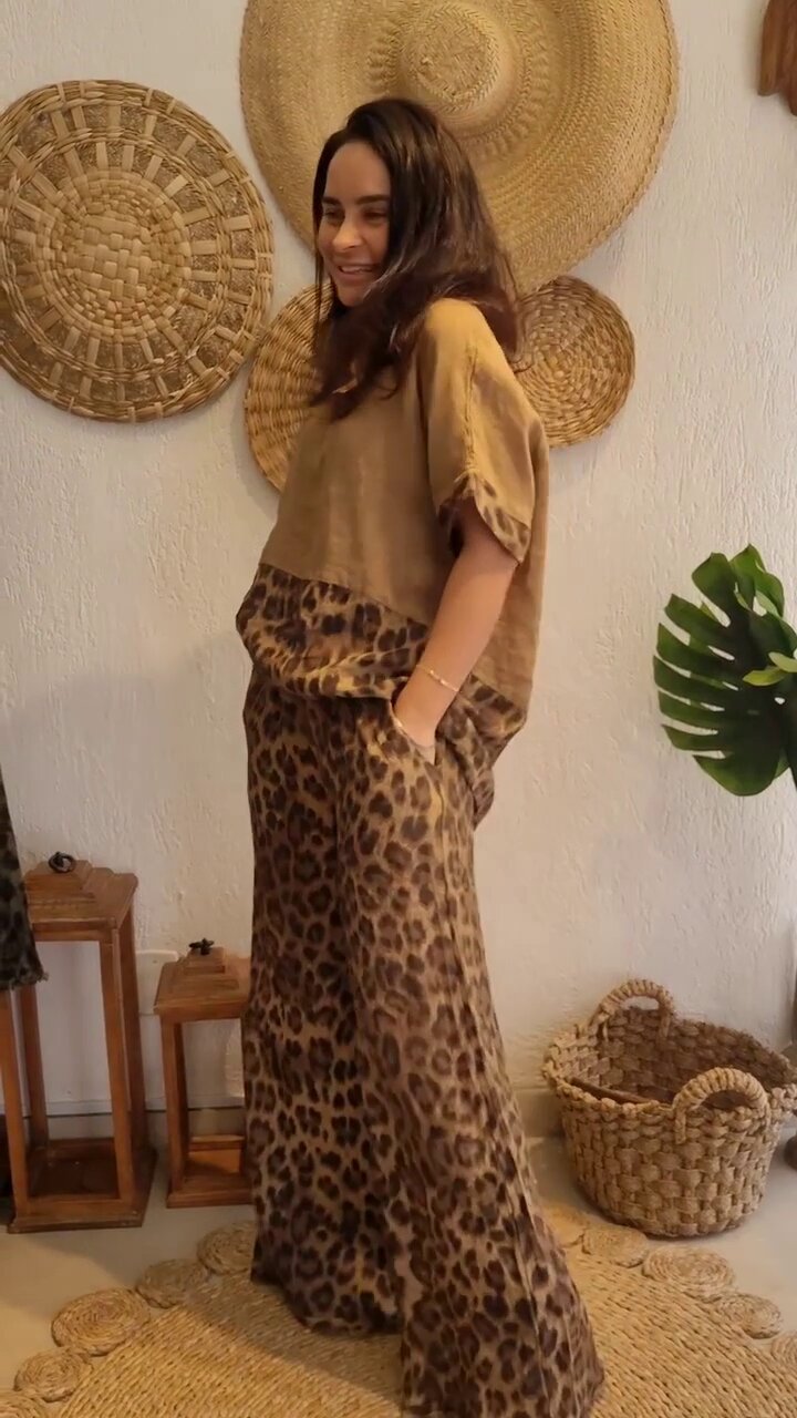 Animal Print Two-Piece Set