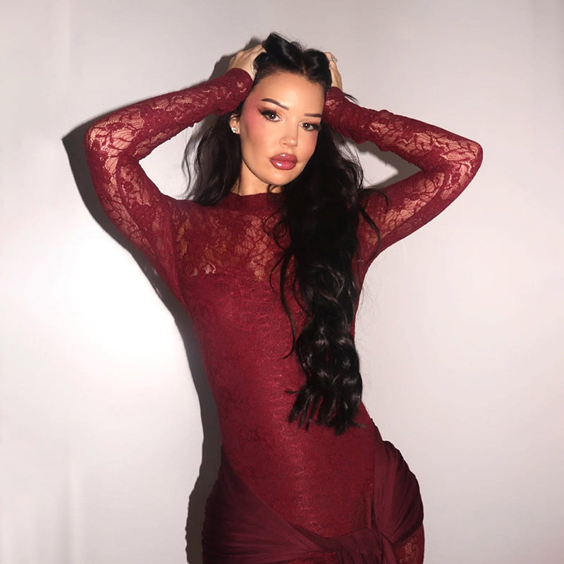 Backless Lace Cutout Party Dress