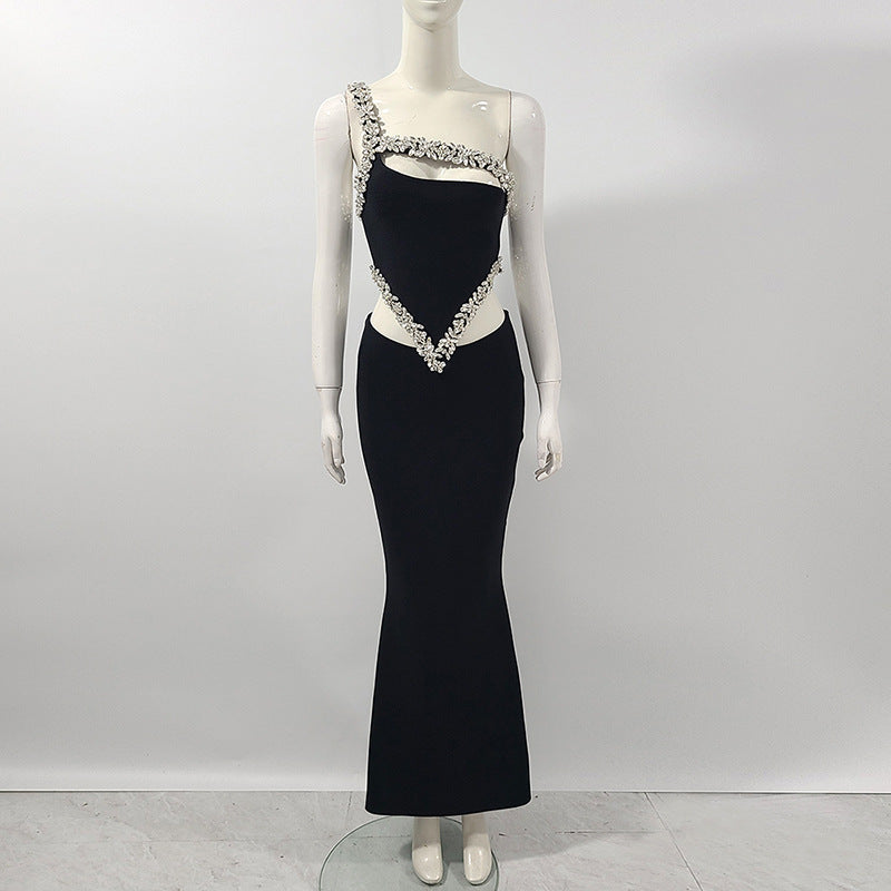 The "Aura" Rhinestone Cutout Gown