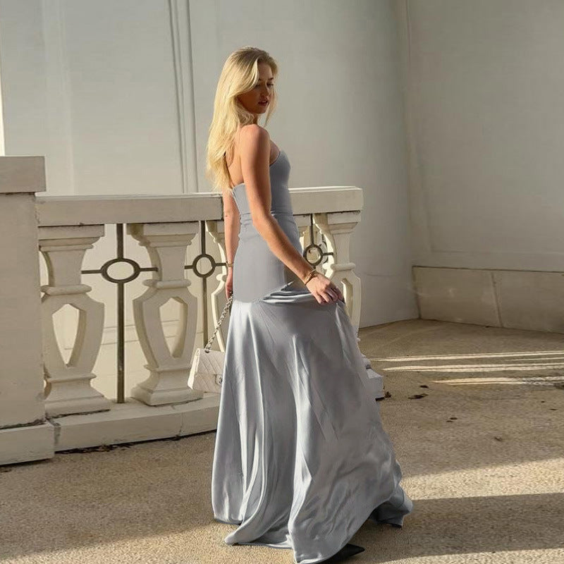 Strapless Satin Bodycon Dress