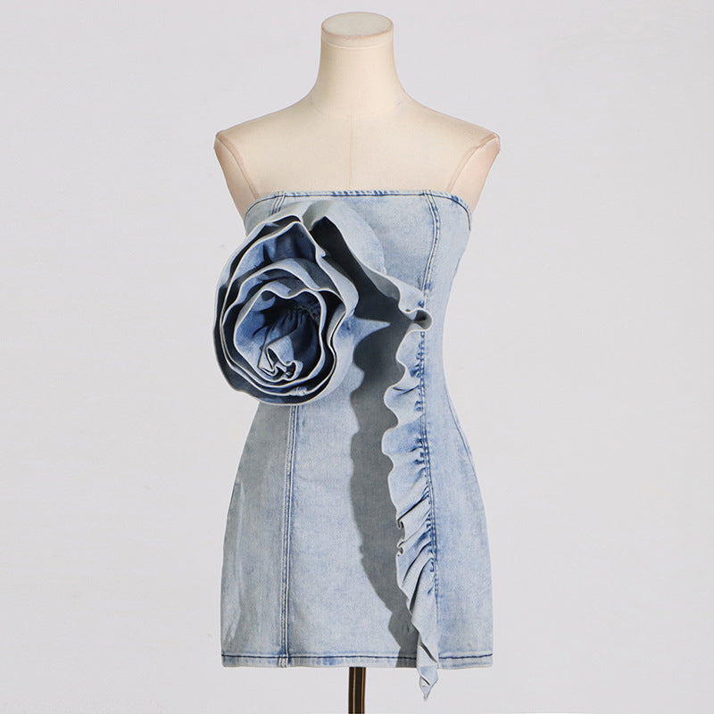 The Ruffled Denim Dress