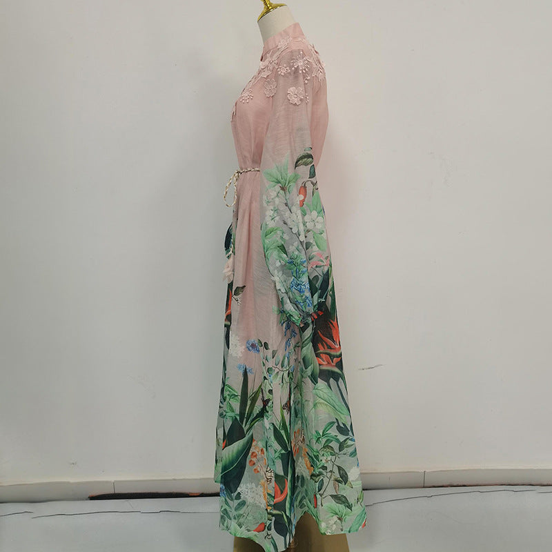 Elegant Printed Boho Maxi Dress