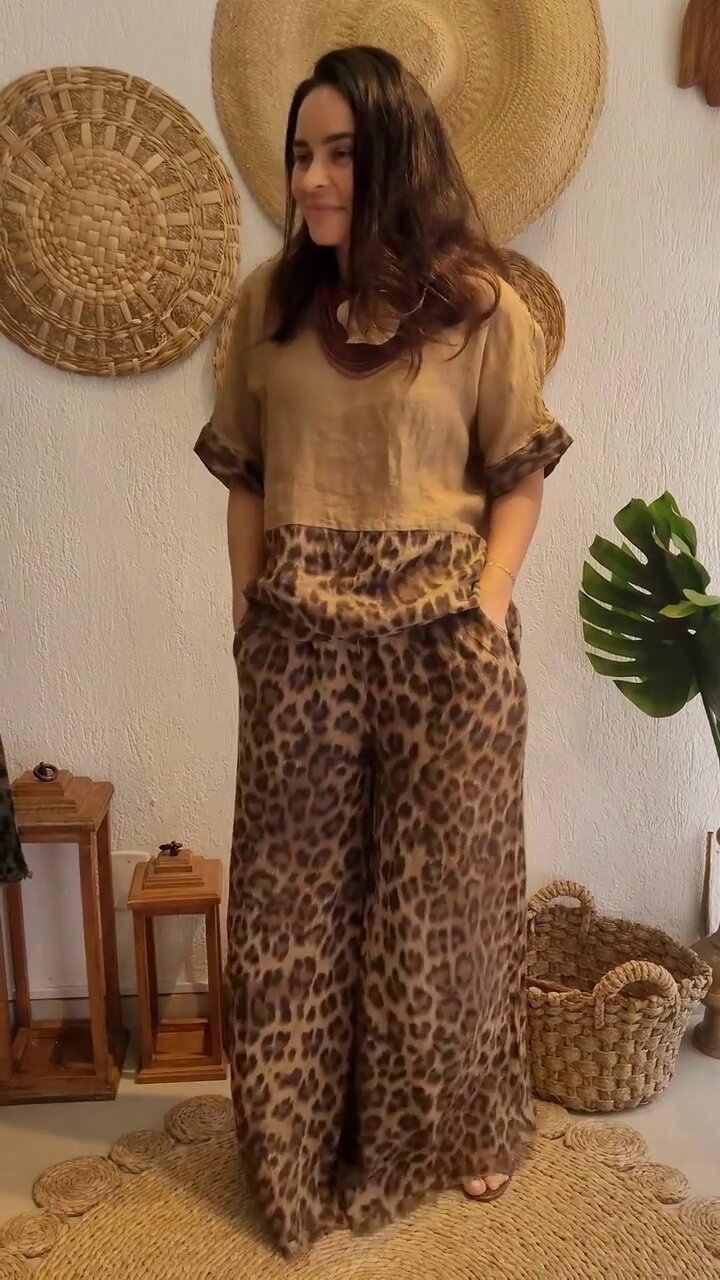 Animal Print Two-Piece Set