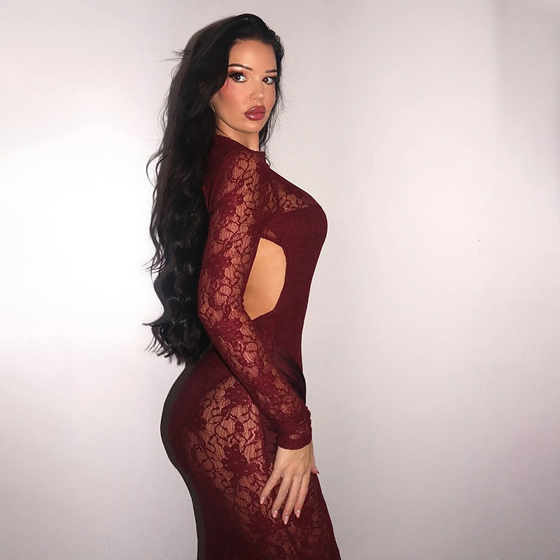 Backless Lace Cutout Party Dress