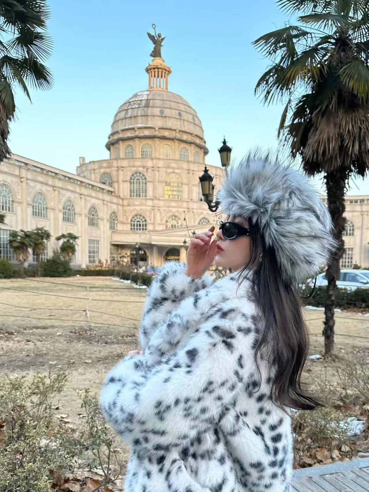 Leopard Print Faux Fur Overcoat
