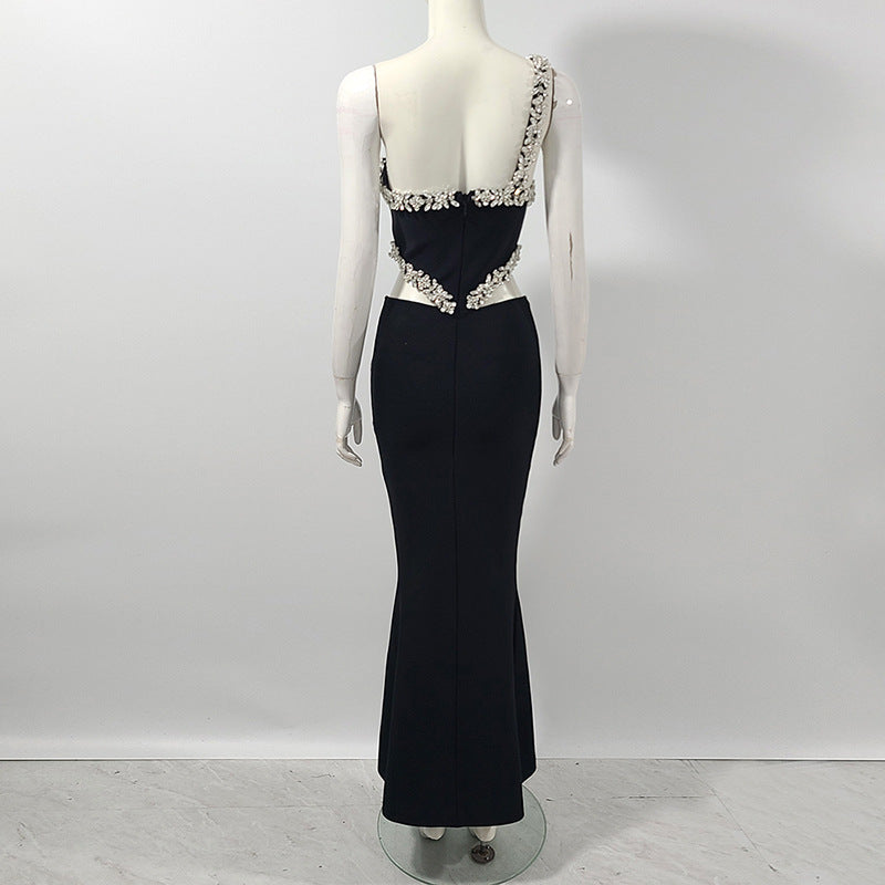 The "Aura" Rhinestone Cutout Gown