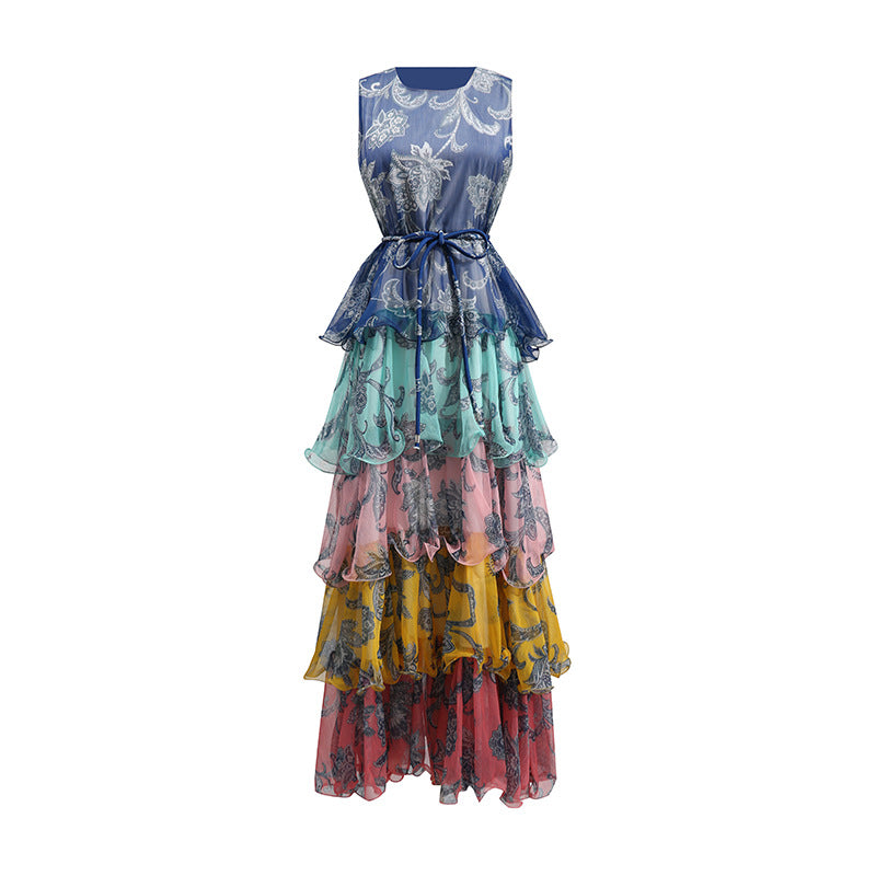 Boho Ruffled Maxi Dress – Elegant Floral Summer Style
