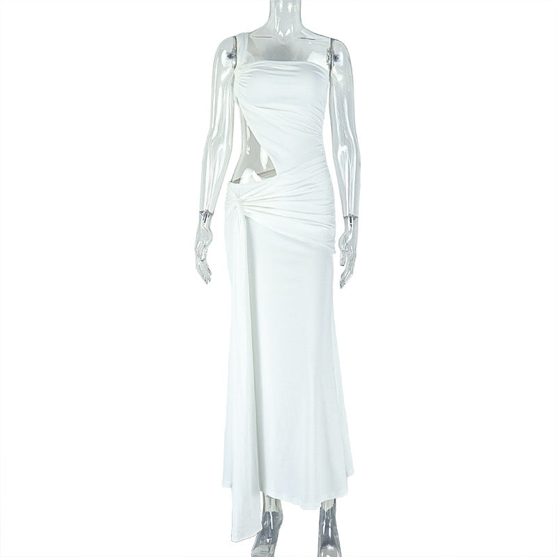 Sexy Elegant Cutout Maxi Dress - Backless Asymmetric Formal Gown