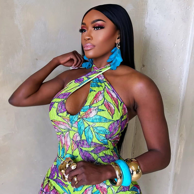 The "Gardenia" Halter Backless Jumpsuit