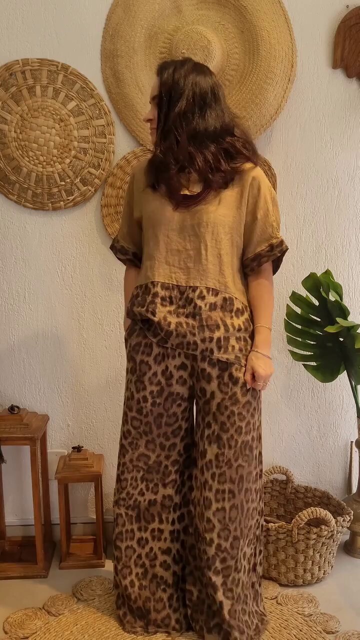 Animal Print Two-Piece Set