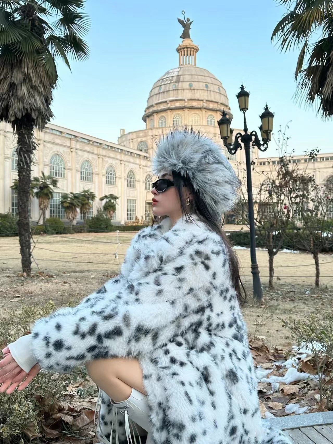 Leopard Print Faux Fur Overcoat