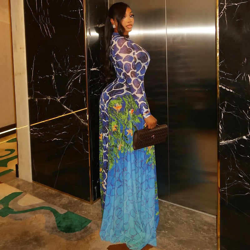 The Elegant Printed Maxi Dress