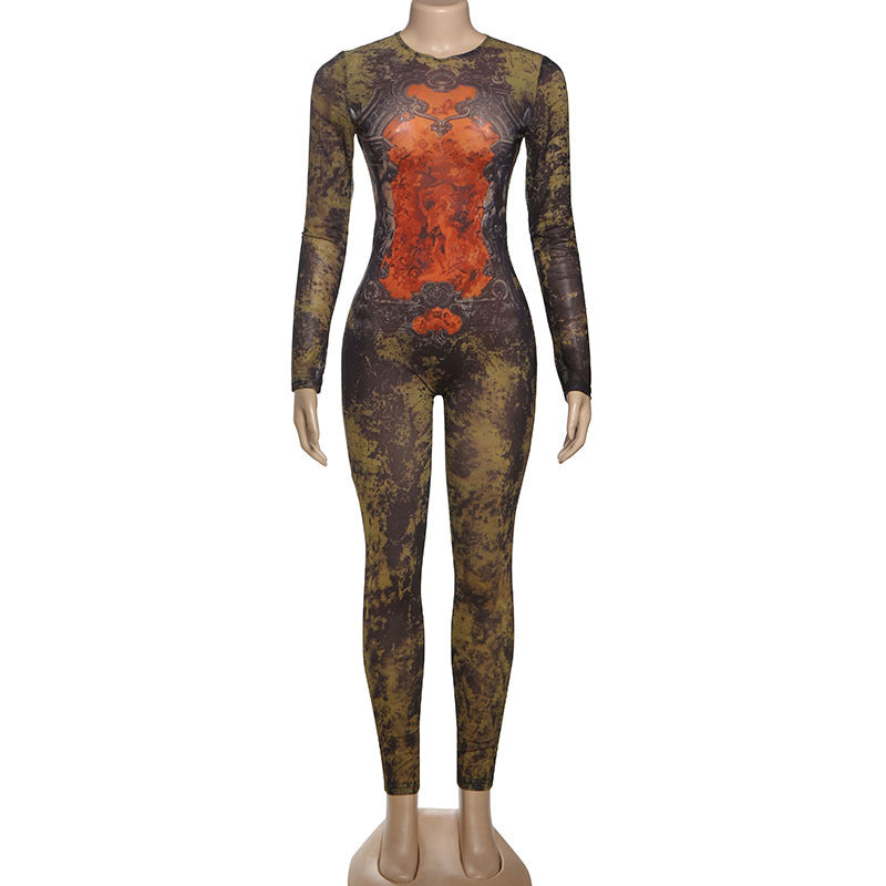 The Printed Mesh Jumpsuit