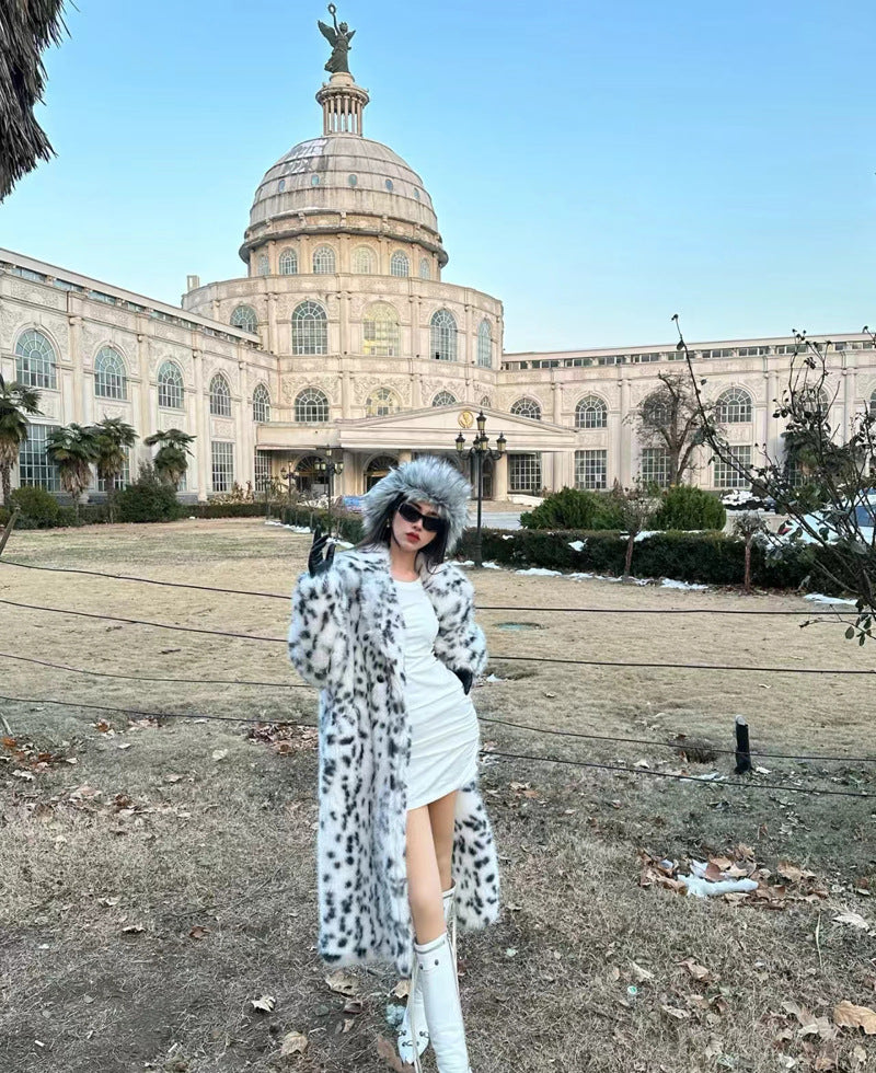 Leopard Print Faux Fur Overcoat