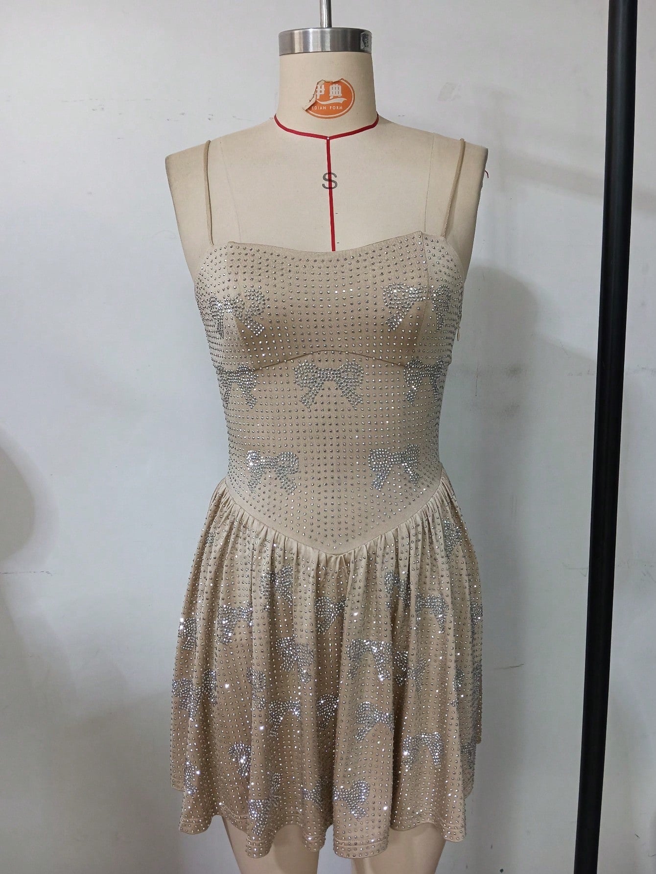Rhinestone A-Line Mini Dress