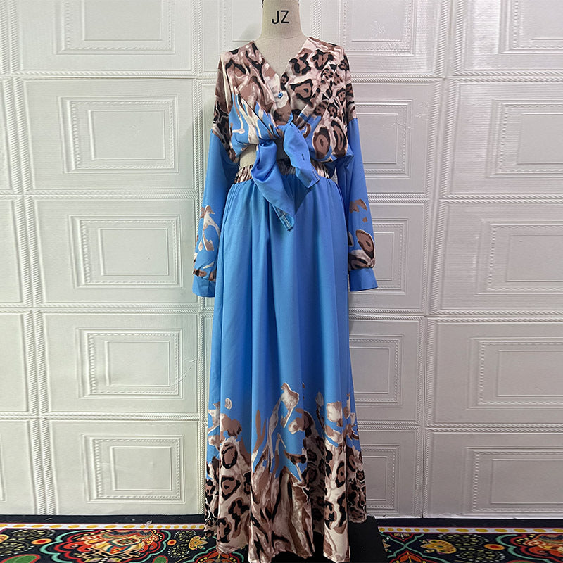 "The Serengeti" V-Neck Skirt Set