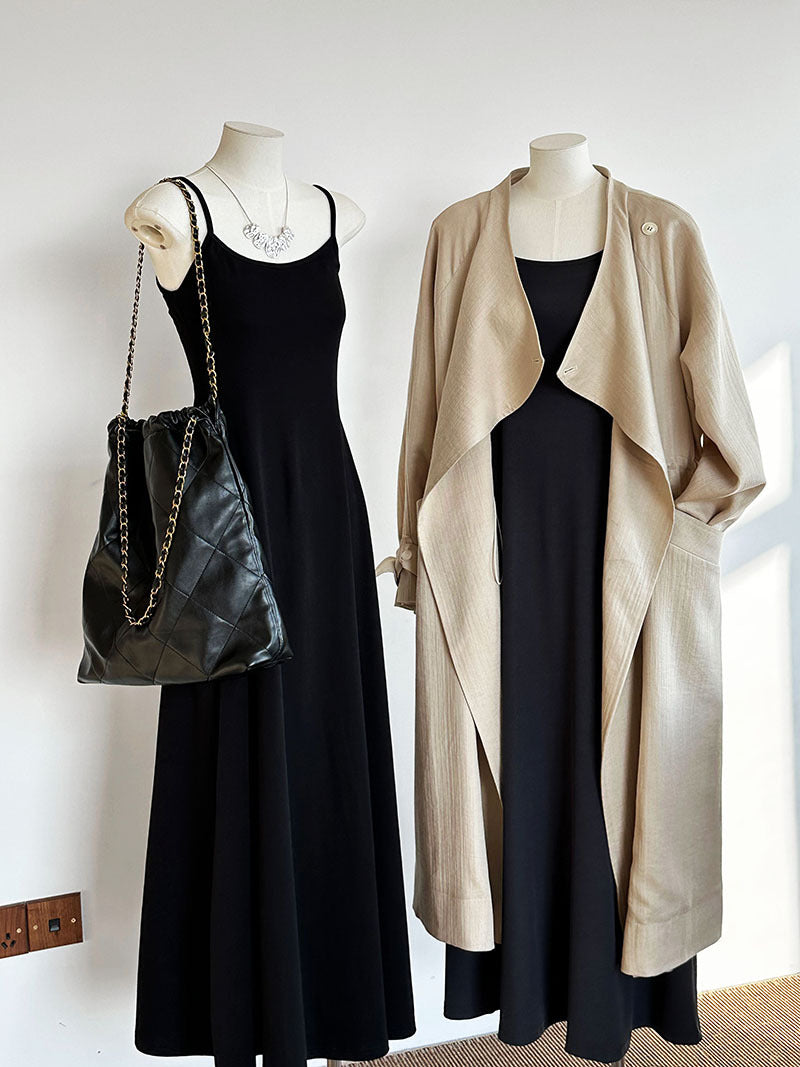The Faux Linen Trench Coat