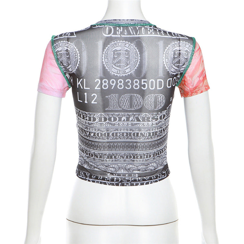 Vintage-Inspired Printed Crop Top