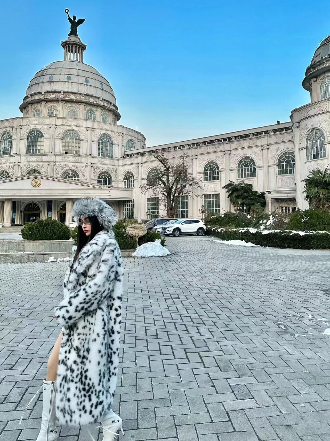 Leopard Print Faux Fur Overcoat