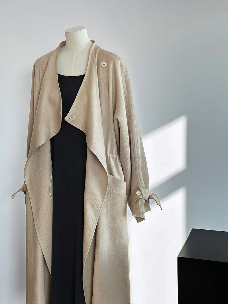 The Faux Linen Trench Coat