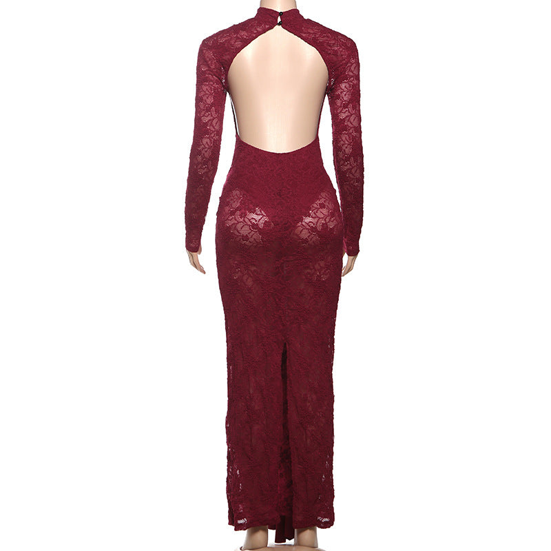 Backless Lace Cutout Party Dress