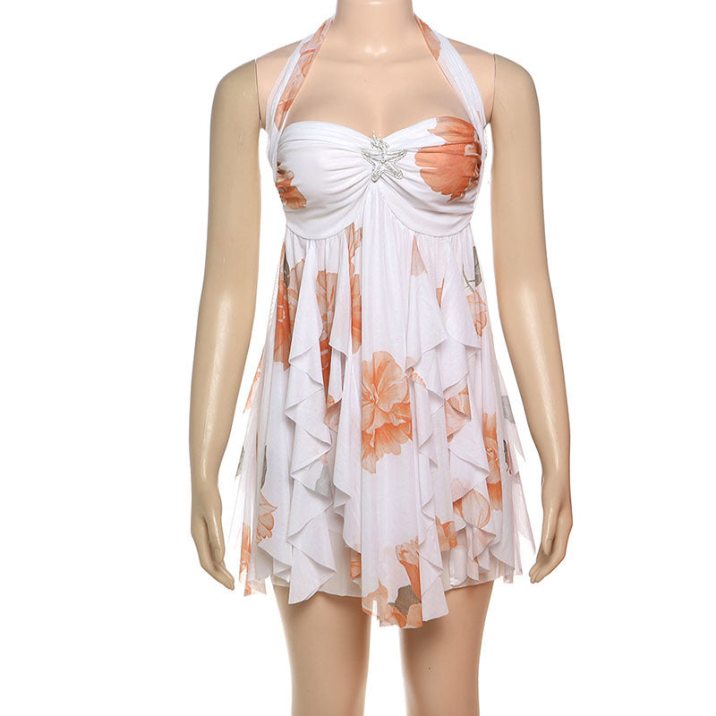 Sexy Halter Backless Mini Dress - Asymmetric Summer Cutout