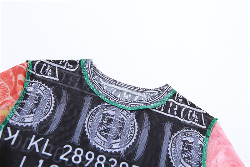 Vintage-Inspired Printed Crop Top