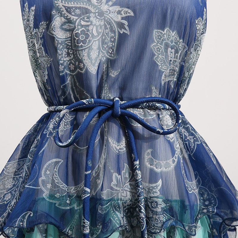 Boho Ruffled Maxi Dress – Elegant Floral Summer Style