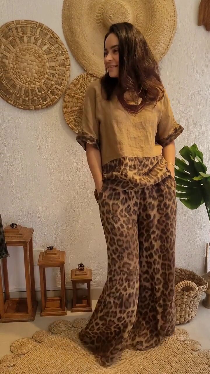 Animal Print Two-Piece Set