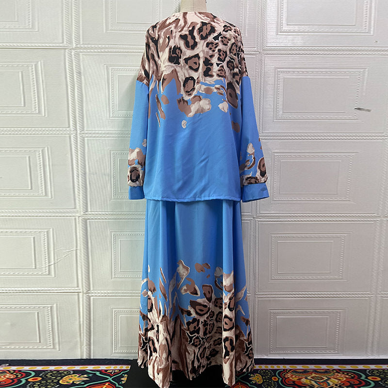 "The Serengeti" V-Neck Skirt Set